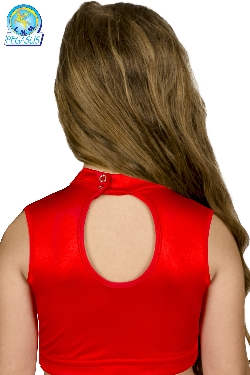 TOP LYCRA SCOLLO AMERICANO ROSSO DANZA BAMBINA